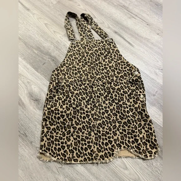 Entro brand leopard print denim overall dress - Picture 2 of 8